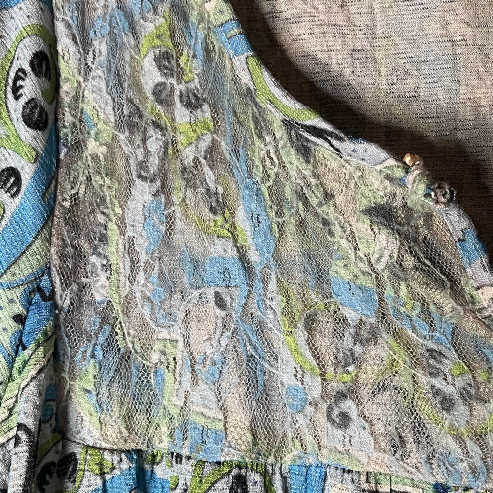 One World Boho V Neck Pattern With‎ Lace top Neckline 2x - Picture 2 of 8